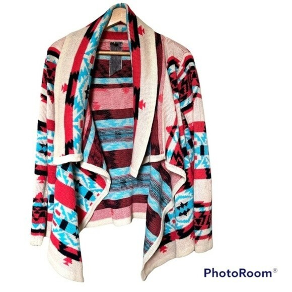 Anthropologie Moon Collection Aztec Drape Cardigan Size Small - Picture 3 of 10